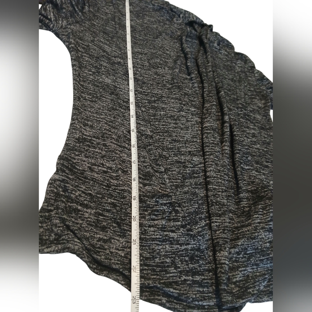 Wet Seal Black Grey Stretch Knit Lightweight Open Front Cardigan Juniors Small - Picture 7 of 9